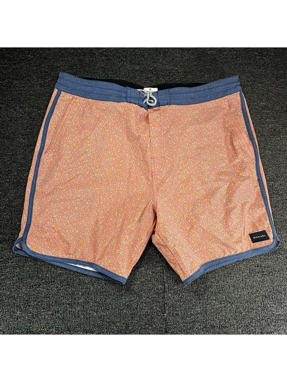Rip Curl Laydays Mens 38 Orange Blue Floral Board Shorts Drawstring